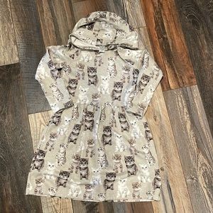 Girls EUC Carters cat dress with hood - size 7